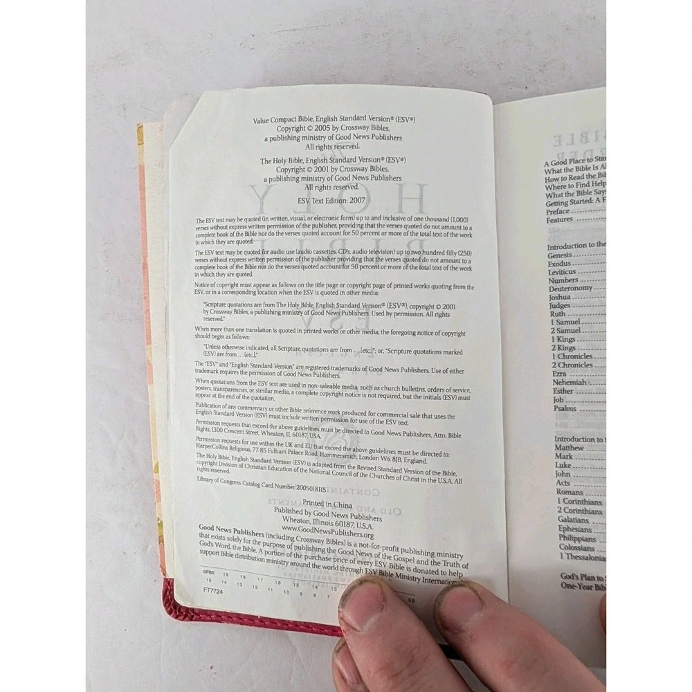 Crossway ESV Compact Bible Pink Faux Leather Holy Bible Value Edition